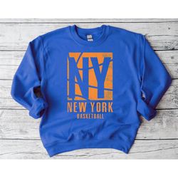 vintage new york basketball team retro royal sweatshirt, new york basketball retro shirt, nyc shirt, basketball sweatshi