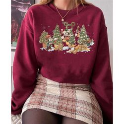 Retro Mickey And Friends Christmas Sweatshirt | Mickey Minnie Disney Christmas T-shirt | Wdw Disneyland Party Tee | Disn