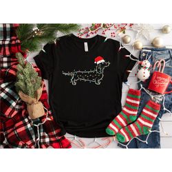 Christmas Dachshund Shirt, Happy New Year Dog Tshirt, Christmas Lights Tee, Christmas Dog Tee, Golden Mom Tshirt, Gift f