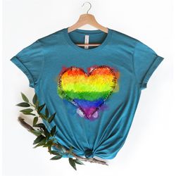 Rainbow Heart Shirt, Pride Heart Shirt, LGBT Shirt, LGBT Shirt Gift, LGBT Shirt Funny, Pride Shirt Women, Pride Gift, Pr