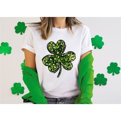 Leopard Leaf Clover Shirt St. Patricks Day Shirt, Happy St. Patricks Shirt, Lucky St. Patricks Day Shirt Shamrock Shirt