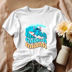 Mama Cute Stitch Surfing Mothers Day Shirt