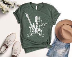 Rock and Roll Shirt, Vintage T shirt, Guitar Shirt, Vintage Rock Guitar T shirt, Music Gift, Music Teacher Gift, Music T