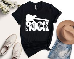 Rock and Roll Shirt, Vintage T shirt, Guitar Shirt, Vintage Rock Guitar T shirt, Music Gift, Music Teacher Gift