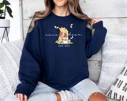 Personalized Mama Bear Winnie The Pooh Shirt, Custom Mama Bear Sweatshirt, Mama Est Sweatshirt, Mothers Day Sweatshirt,