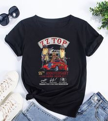 ZZ Top 55th Anniversary Shirt, ZZ Top Rock Band Shirt, ZZ Top Fan Gift, Zz Top Tour 2024 Shirt, Zz Top Signatures Shirt,