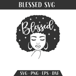 Blessed svg Woman svg Natural Hair svg Faith svg Black Woman Black History svg