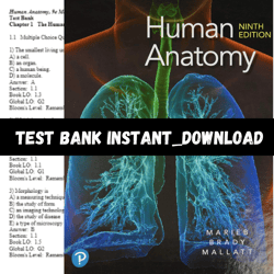 Test Bank for Human Anatomy, 9th Edition, by Elaine N. Marieb, Patricia PDF | Instant Download