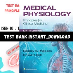 Test Bank for Medical Physiology Principles for Clinical Medicine 6th Edition Rhoades PDF | Instant Download