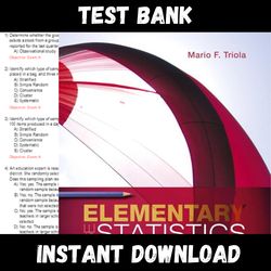 All Chapters Elementary Statistics, 14th Edition by Mario Test bank