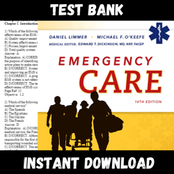 All Chapters Emergency Care 14th Edition Daniel Limmer Test bank