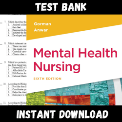All Chapters Mental Health Nursing, 6th Edition, Linda M. Gorman Test bank
