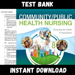 All Chapters Community Public Health Nursing 8th Edition by Nies, Melanie McEwen Test bank