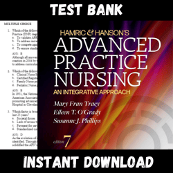 All Chapters Hamric & Hanson's Advanced Practice Nursing 7th Edition by Mary Fran Tracy Test bank