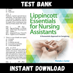 All Chapters Lippincott Essentials for Nursing Assistants A Humanistic Approach to Caregiving 5th Edition Cart Test bank