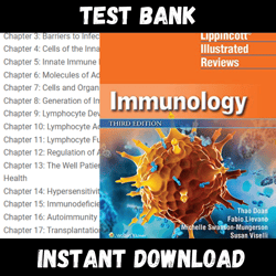 All Chapters Lippincott Illustrated Reviews Immunology 3rd Edition Doan Test bank