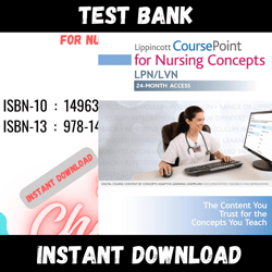 All Chapters Lippincott's Coursepoint for Nursing Concepts Test bank