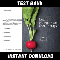 All Chapters Lutz's Nutrition and Diet Therapy 7th Edition Mazur Litch Test bank