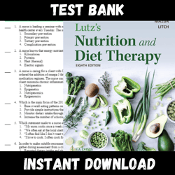 All Chapters Lutz's Nutrition and Diet Therapy 8th Edition Mazur Cart Test bank