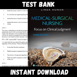 All Chapters Medical Surgical Nursing Focus on Clinical Judgement 3rd Edition Honan Test bank
