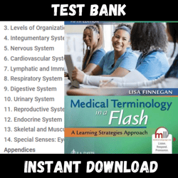 All Chapters Medical Terminology in a Flash A Learning Strategies Approach 5th Edition Finnegan Test bank