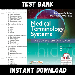 All Chapters Medical Terminology Systems Updated 8th Edition A Body Systems Approach 8th Edition Test bank