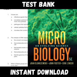 All Chapters Microbiology An Evolving Science 5th Edition Slonczewski Foster Zinser Test bank