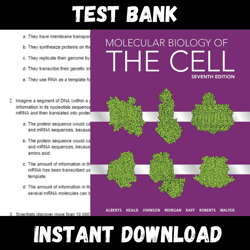 All Chapters Molecular Biology of the Cell 7th Edition Alberts Test bank