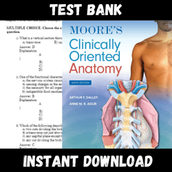 All Chapters Moore's Clinically Oriented Anatomy 9th Edition Dalley Agur Test bank