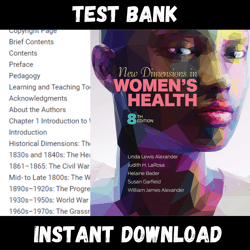 All Chapters New Dimensions in Women's Health 8th Edition Alexander LaRosa Test bank