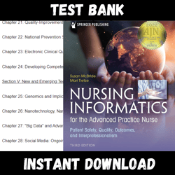 All Chapters Nursing Informatics for the Advanced Practice Nurse 3rd Edition McBride Test bank