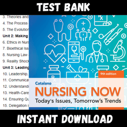 All Chapters Nursing Now Today's Issues, Tomorrows Trends 9th Edition Catalano Test bank