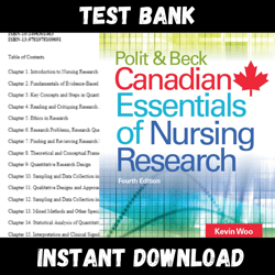 All Chapters Polit & Beck Canadian Essentials of Nursing Research 4th Edition Woo Test bank