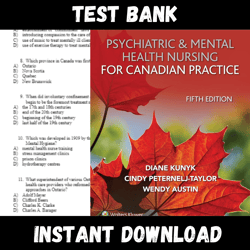 All Chapters Psychiatric & Mental Health Nursing for Canadian Practice 5th Edition Kunyk Test bank