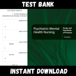 All Chapters Psychiatric Mental Health Nursing Scope and Standards of Practice 3rd Edition Test bank