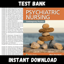 All Chapters Psychiatric Nursing Contemporary Practice 6th Edition Boyd Test bank