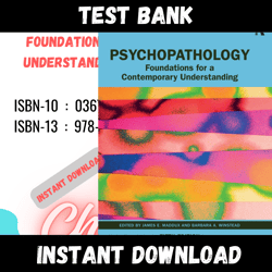 All Chapters Psychopathology Foundations for a Contemporary Understanding 5th Edition Maddux Test bank