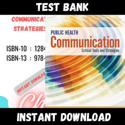 All Chapters Public Health Communication Critical Tools and Strategies 1st Edition Parvanta Test bank