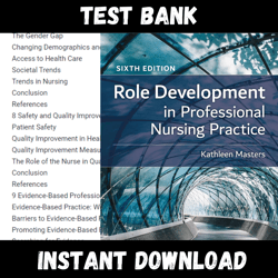 All Chapters Role Development in Professional Nursing Practice 6th Edition Masters Test bank
