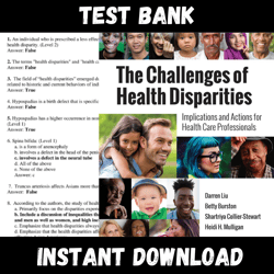 All Chapters The Challenges of Health Disparities Implications and Actions for Health Care Professionals 1st E Test bank