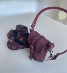 Footwear for Paola Reina dolls, Leather Shoulder Bag for doll, Shoes for 13’’ dolls, Dolls Accessories, Leather Shoes