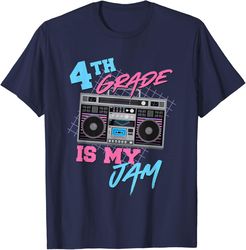 4th grade is my jam – vintage 80s boombox teacher student t-shirt