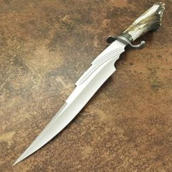 Custom Handmade D2 Steel Hunting Bowie Knife,Survival Knife Stag Horn Handle