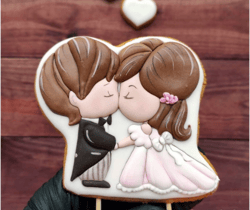 Newlyweds Cookie Cutters Wedding Custom stamp for cake topper gingerbread decor sugar cookies polimer clay