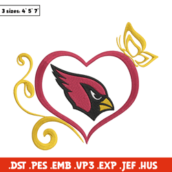 Arizona Cardinals Heart embroidery design, Cardinals embroidery, NFL embroidery, sport embroidery, embroidery design. (2
