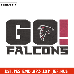 Atlanta Falcons Go embroidery design, Falcons embroidery, NFL embroidery, logo sport embroidery, embroidery design.