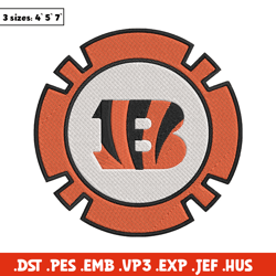 Cincinnati Bengals Poker Chip Ball embroidery design, Cincinnati Bengals embroidery, NFL embroidery, sport embroidery.