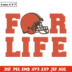Cleveland Browns For Life embroidery design, Browns embroidery, NFL embroidery, sport embroidery, embroidery design.