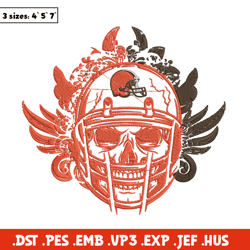 Cleveland Browns Skull Helmet embroidery design, Browns embroidery, NFL embroidery, sport embroidery, embroidery design.
