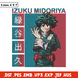 Deku Poster Embroidery Design, Mha Embroidery, Embroidery File, Anime Embroidery,Anime shirt, Digital download